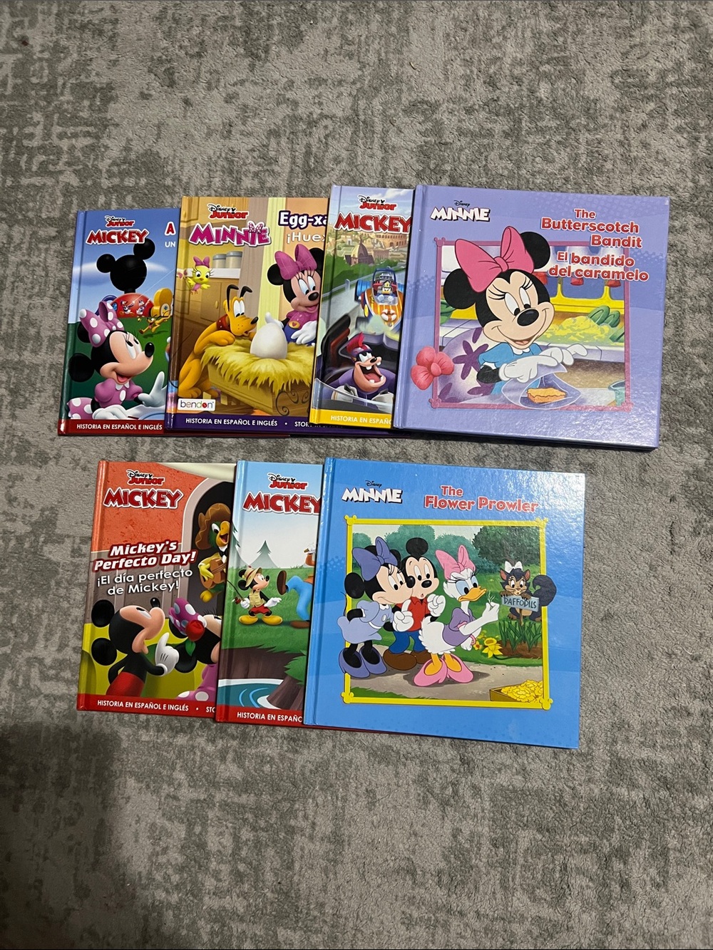 Bundle of 7 Disney Mickey & Minnie Mouse hardcover books.